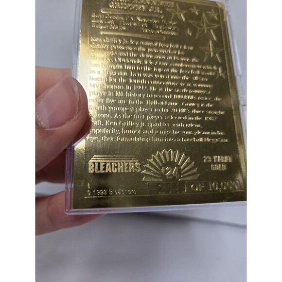 1993 Bleachers Baseball Ken Griffey Jr. 23 Karat Gold Limited Print  #'d/10000 - Picture 8 of 8